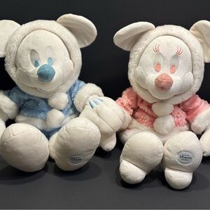 Disney Mickey & Minnie Mouse winter snowball plush 16" longnose collect children
